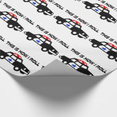 Dieses ist, wie ich in einem Polizist-Auto rolle Geschenkpapier (Ecke)