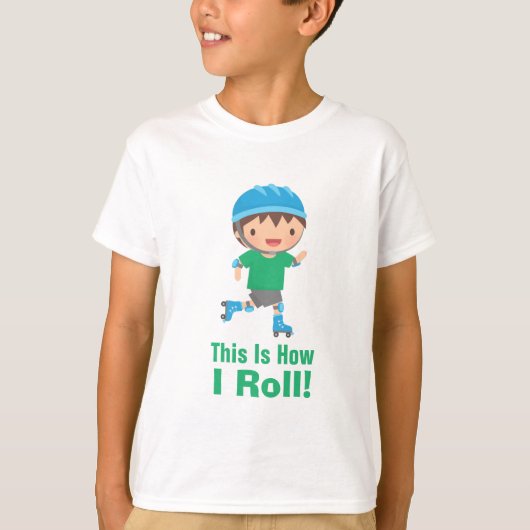 Dieses ist, wie ich Rollen-Skatenjungen rolle T-Shirt (Vorderseite)