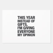 Dieses Jahr gebe ich allen statt Geschenke Geschenkpapier Set (Vorderseite)