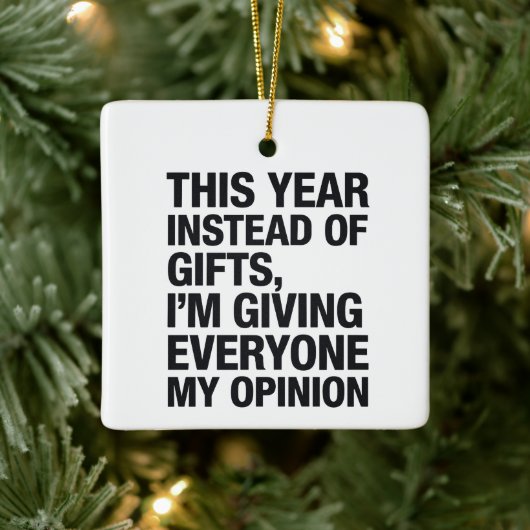 Dieses Jahr gebe ich allen statt Geschenke Keramikornament (Baum)