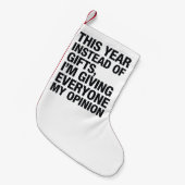 Dieses Jahr gebe ich allen statt Geschenke Kleiner Weihnachtsstrumpf (Vorderansicht (hängend))