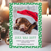 Dieses Jahr war Ruff Green Pet Foto Weihnachtskart