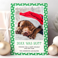 Dieses Jahr war Ruff Green Pet Foto Weihnachtskart