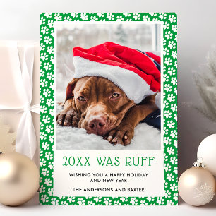 Dieses Jahr war Ruff Green Pet Foto Weihnachtskart