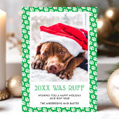 Dieses Jahr war Ruff Green Pet Foto Weihnachtskart