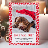 Dieses Jahr war Ruff Red Pet Foto Weihnachtskarte