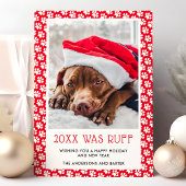 Dieses Jahr war Ruff Red Pet Foto Weihnachtskarte