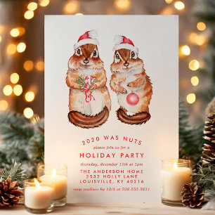Dieses Jahr War Verrückt Eichhörnchen-Weihnachtsfe Feiertagskarte