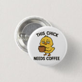 Dieses Kätzchen braucht Kaffee Button (Vorne & Hinten)