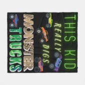 Dieses Kind bekommt wirklich Monster-LKW. Fleecedecke (Vorderseite (Horizontal))