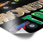 Dieses Kind bekommt wirklich Monster-LKW. Fotodruck (Ecke)