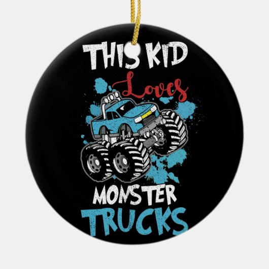 Dieses Kind Lieben Monster Trucks T-Shirt Keramik Ornament (Vorne)