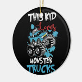 Dieses Kind Lieben Monster Trucks T-Shirt Keramik Ornament (Links)