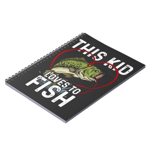 Dieses Kind Lieben zum Fischen von Kindern Fischer Notizblock (Linke Seite)