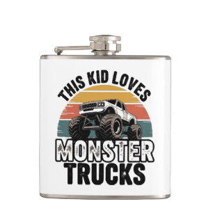 Dieses Kind liebt Monstertrucks Flachmann