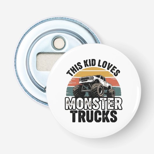 Dieses Kind liebt Monstertrucks Flaschenöffner (Vorderseite)