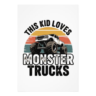 Dieses Kind liebt Monstertrucks Fotodruck