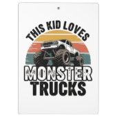Dieses Kind liebt Monstertrucks Klemmbrett (Rückseite)