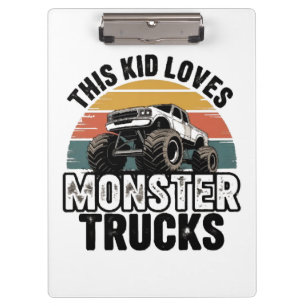 Dieses Kind liebt Monstertrucks Klemmbrett