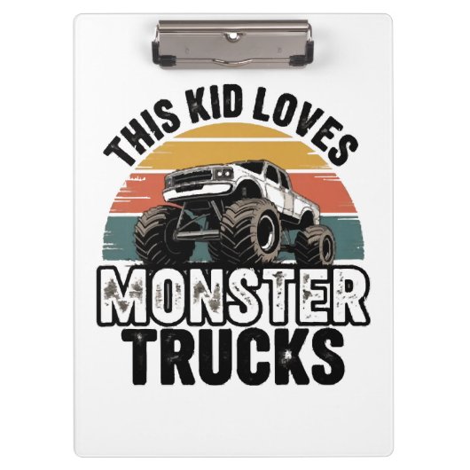 Dieses Kind liebt Monstertrucks Klemmbrett (Vorderseite)