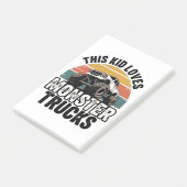 Dieses Kind liebt Monstertrucks Post-it Klebezettel (angewinkelt)