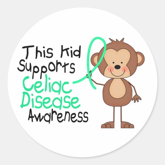Dieses Kind unterstützt das Bewusstsein für die Ce Runder Aufkleber (Vorderseite)
