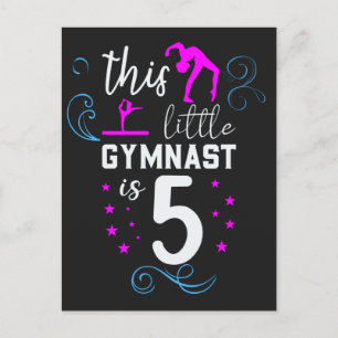 Dieses kleine Gymnast ist 5 Mädchen zum Geburtstag Postkarte