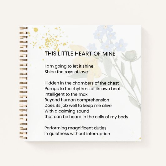 Dieses kleine Herz von mir - Dankesgedicht Notizblock (Vorderseite)