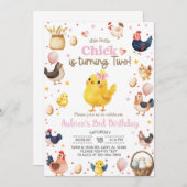 Dieses kleine Küken macht zwei Mädchen zum zweiten Einladung (Vorne/Hinten)