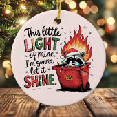 Dieses kleine Licht des Feuer-Raccoons von Mine Du Keramik Ornament