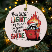 Dieses kleine Licht des Feuer-Raccoons von Mine Du Keramik Ornament