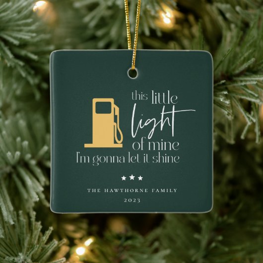 Dieses kleine Licht Funny Gas Weihnachten Keramikornament (Baum)
