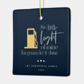 Dieses kleine Licht Funny Gas Weihnachten Keramikornament (Links)