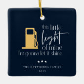 Dieses kleine Licht Funny Gas Weihnachten Keramikornament (Vorderseite)