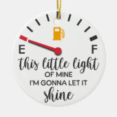 Dieses kleine Licht meines sonnigen Weihnachts Keramik Ornament (Vorne)