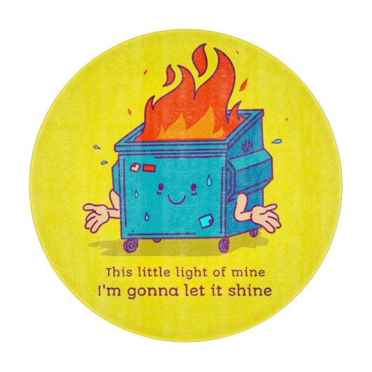 Dieses kleine Licht: Mülltonnen Schneidebrett (Vorderseite)