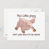Dieses kleine Piggy hat es nicht auf Zuhause Notec Postkarte (Vorne/Hinten)