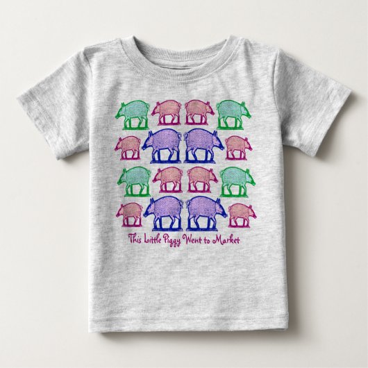 Dieses kleine Schweine ging auf den Markt, Bleibe Baby T-shirt (Vorderseite)