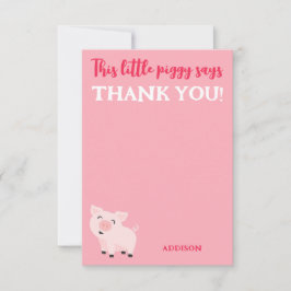 Dieses kleine Schweine sagt, danke, dass du Landti Dankeskarte