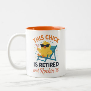 Dieses Küken ist erschöpft und wird geerbt" Es Zweifarbige Tasse