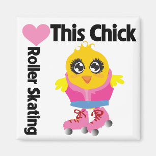 Dieses Küken-Liebe-Rollen-Skaten Magnet