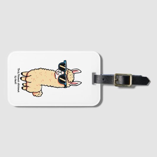 Dieses Lama-Drama ist eine wirklich sonderbare Pos Gepäckanhänger (Vorderseite (Horizontal))