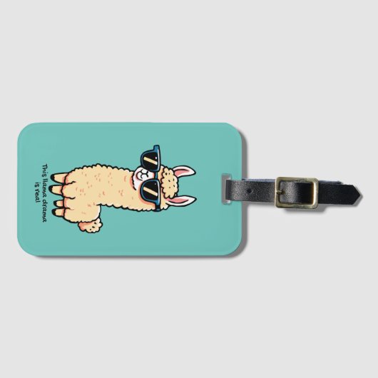 Dieses Lama-Drama ist eine wirklich sonderbare Pos Gepäckanhänger (Vorderseite (Horizontal))