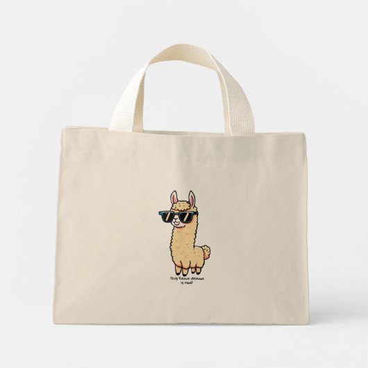Dieses Lama-Drama ist eine wirklich sonderbare Pos Mini Stoffbeutel (Rückseite)
