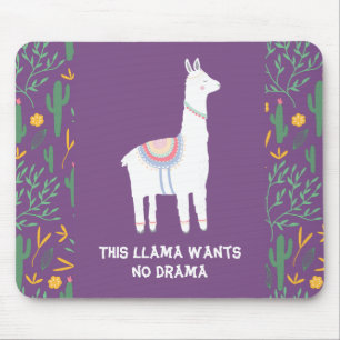 Dieses lila Lama will kein Drama Mousepad