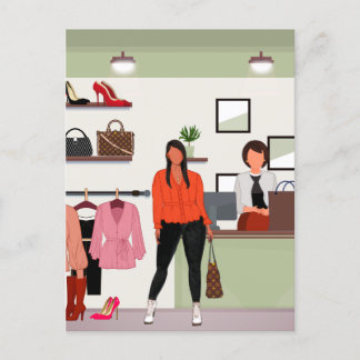 Dieses Mädchen | Chic Farbige Alltagsgestaltung Postkarte