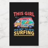 Dieses Mädchen geht surfen Lebensmitteletikett (Einzelnes Label)
