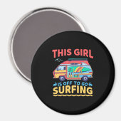 Dieses Mädchen geht surfen Magnet (Vorderseite/Rückseite)