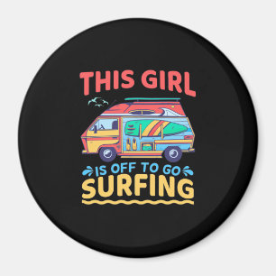 Dieses Mädchen geht surfen Magnet