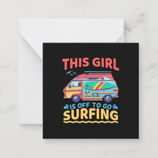 Dieses Mädchen geht surfen Mitteilungskarte (Vorderseite)